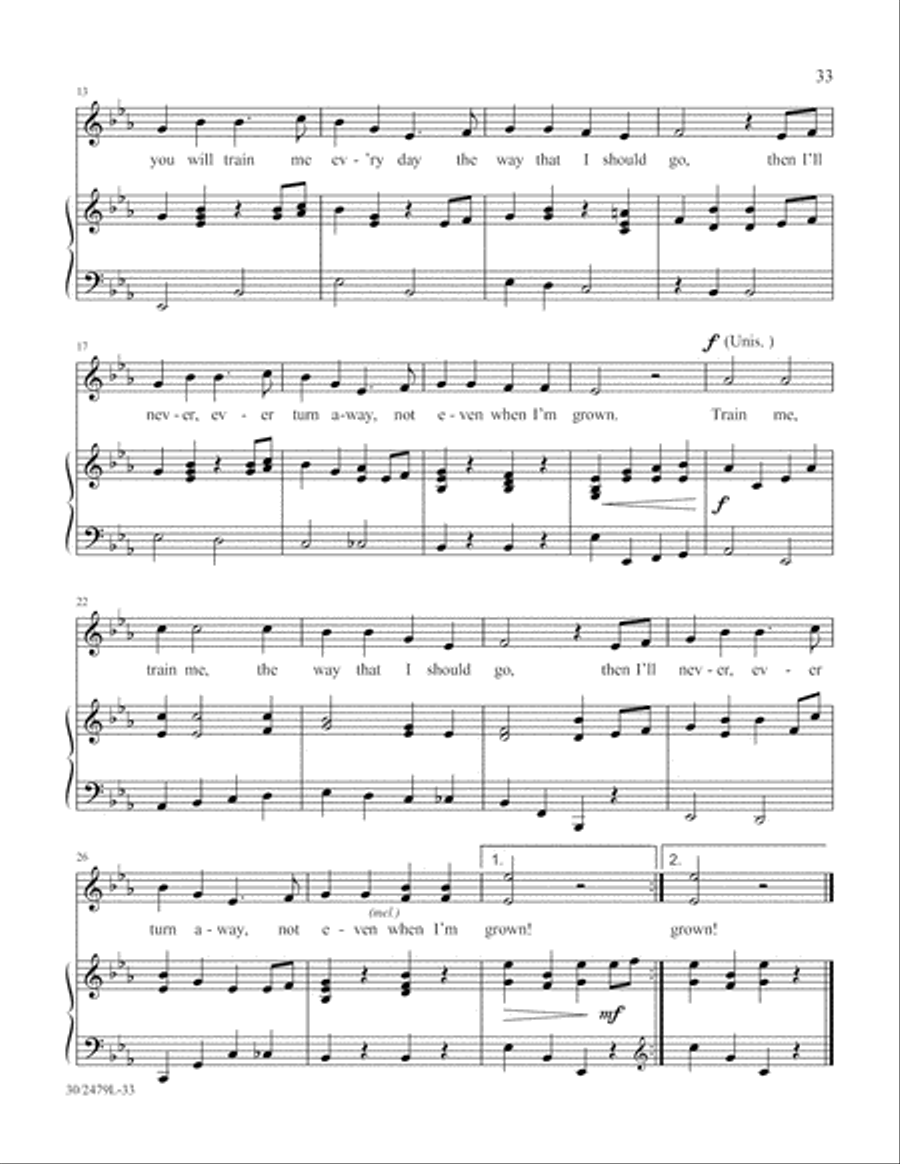 Scripture Songs Unison Choir scores gallery preview page 34