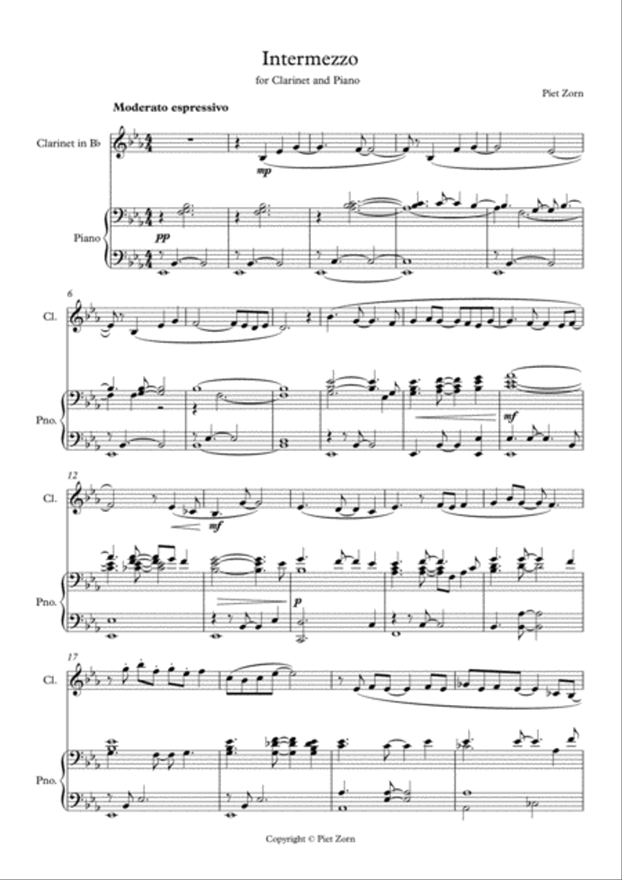 Intermezzo Clarinet Solo scores gallery preview page 1
