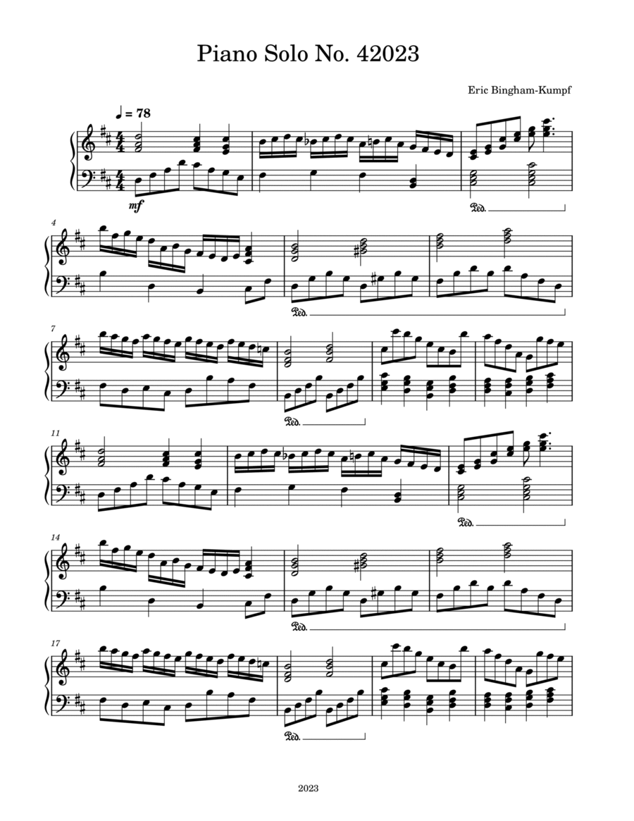 Piano Solo No. 42023 Piano Solo No. 42023 Piano Solo scores gallery preview page 1