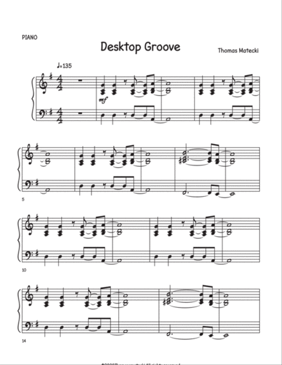 Desktop Grove for big band piano Jazz Ensemble scores gallery preview page 1
