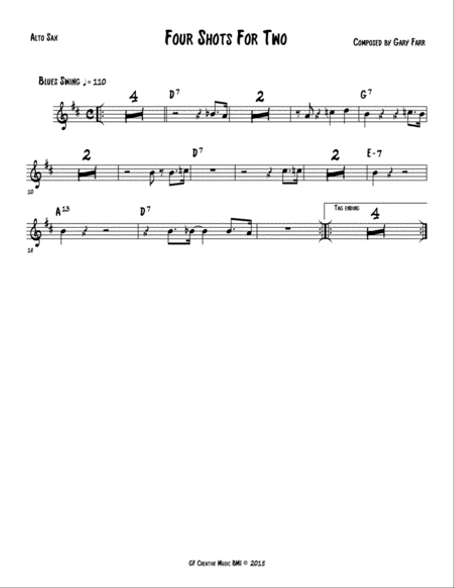 Four Shot For Two Jazz Ensemble scores gallery preview page 1