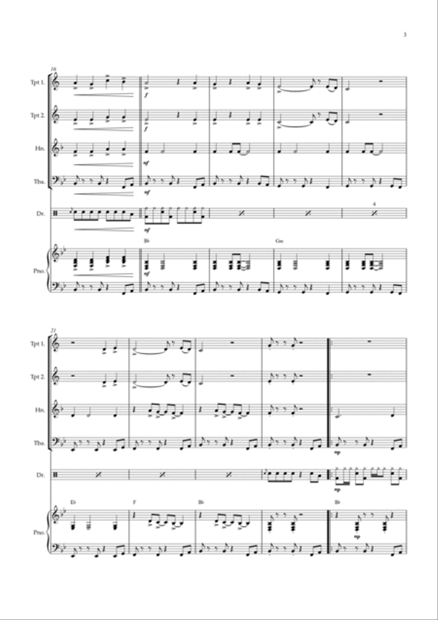 Stand By Me Brass Quartet scores gallery preview page 3