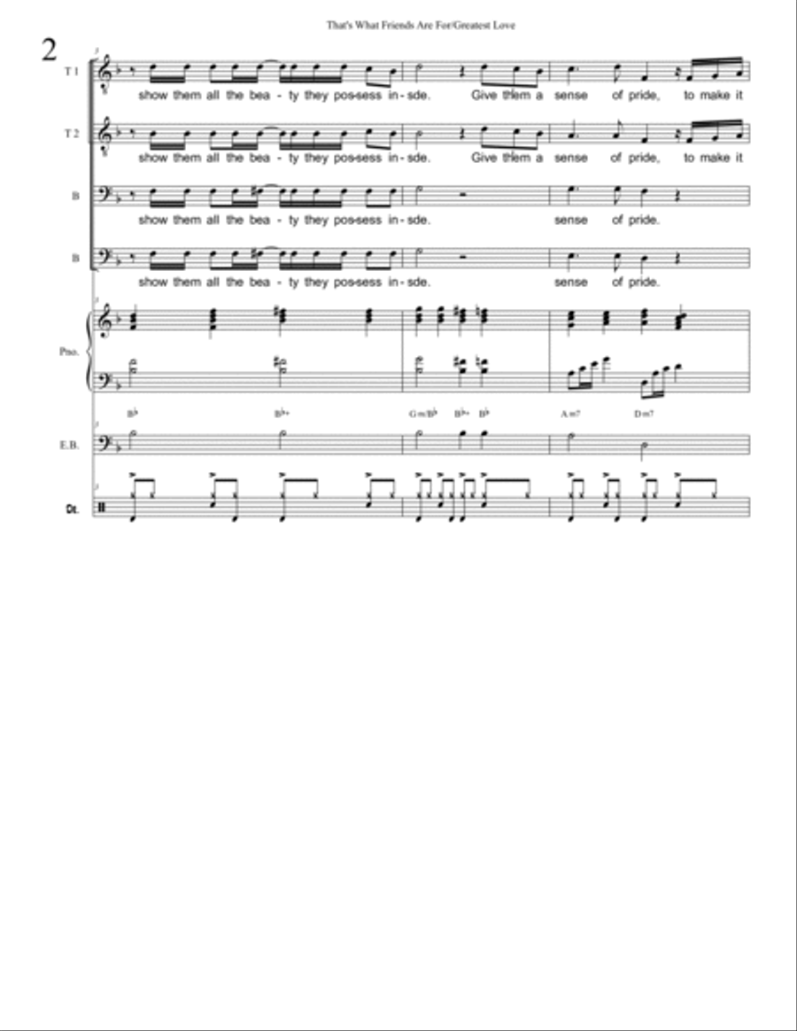 The Greatest Love Of All TTBB scores gallery preview page 2