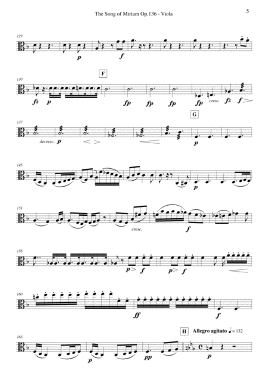 Schubert - The Song of Miriam Op.136 - Viola 4-Part scores gallery preview page 4