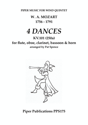 MOZART 4 DANCES FOR WIND QUINTET KV 101 (250a)