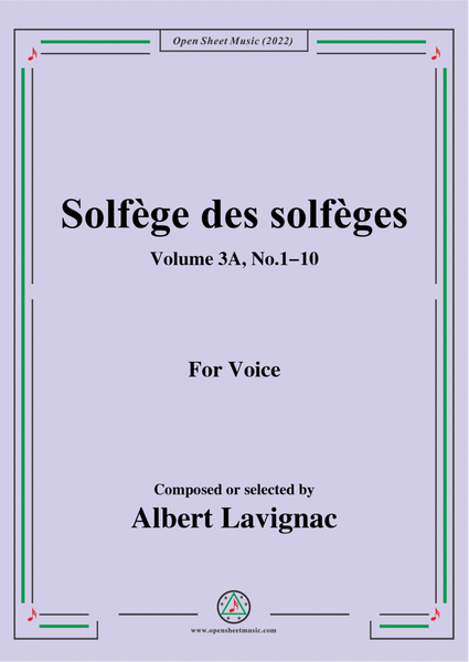 Lavignac-Solfege des solfeges,Volum 3A No.1-10,for Voice image number null