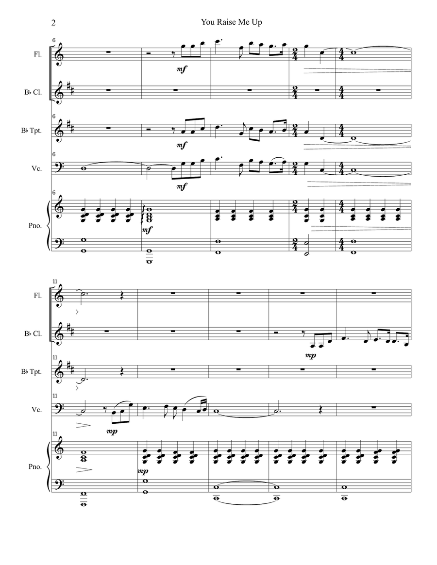 You Raise Me Up You Raise Me Up Small Ensemble scores gallery preview page 2
