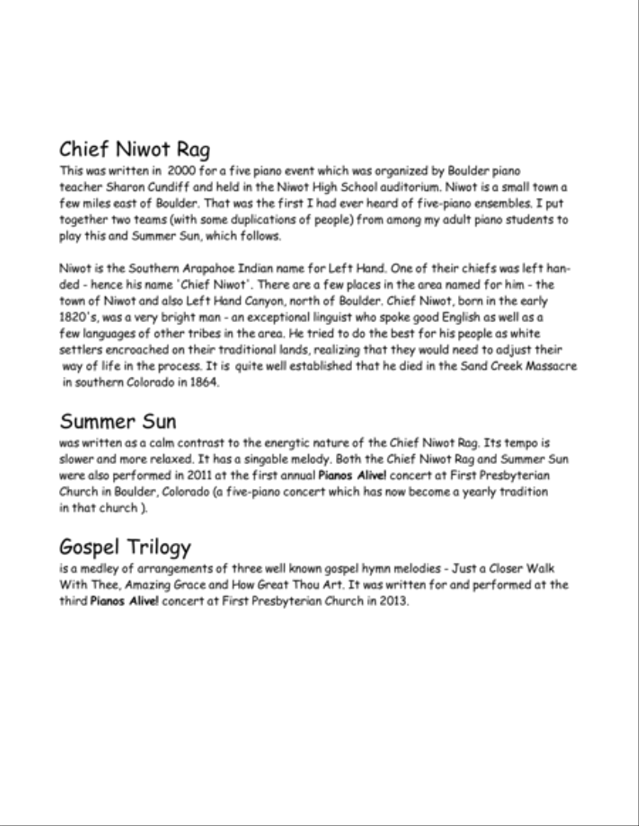 Three Pieces for Five Pianos Piano Quintet scores gallery preview page 2