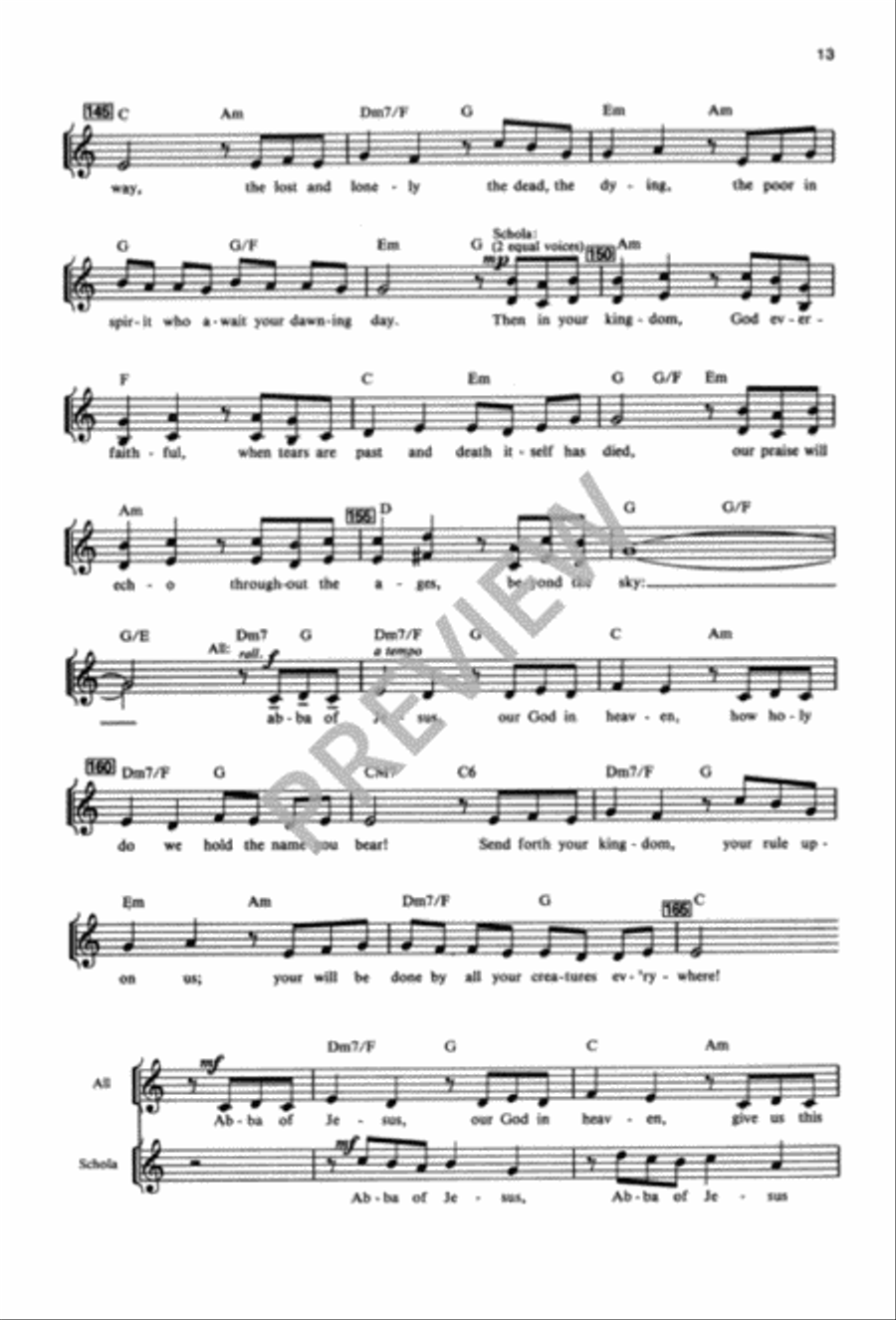Tableprayer: Winter Name of God 4-Part scores gallery preview page 14