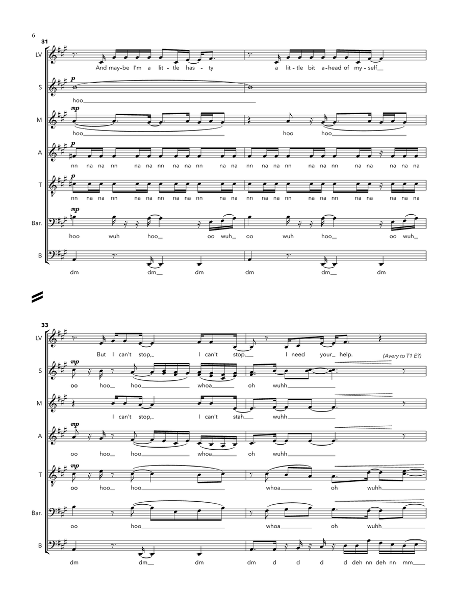 Nobody But You A Cappella scores gallery preview page 6