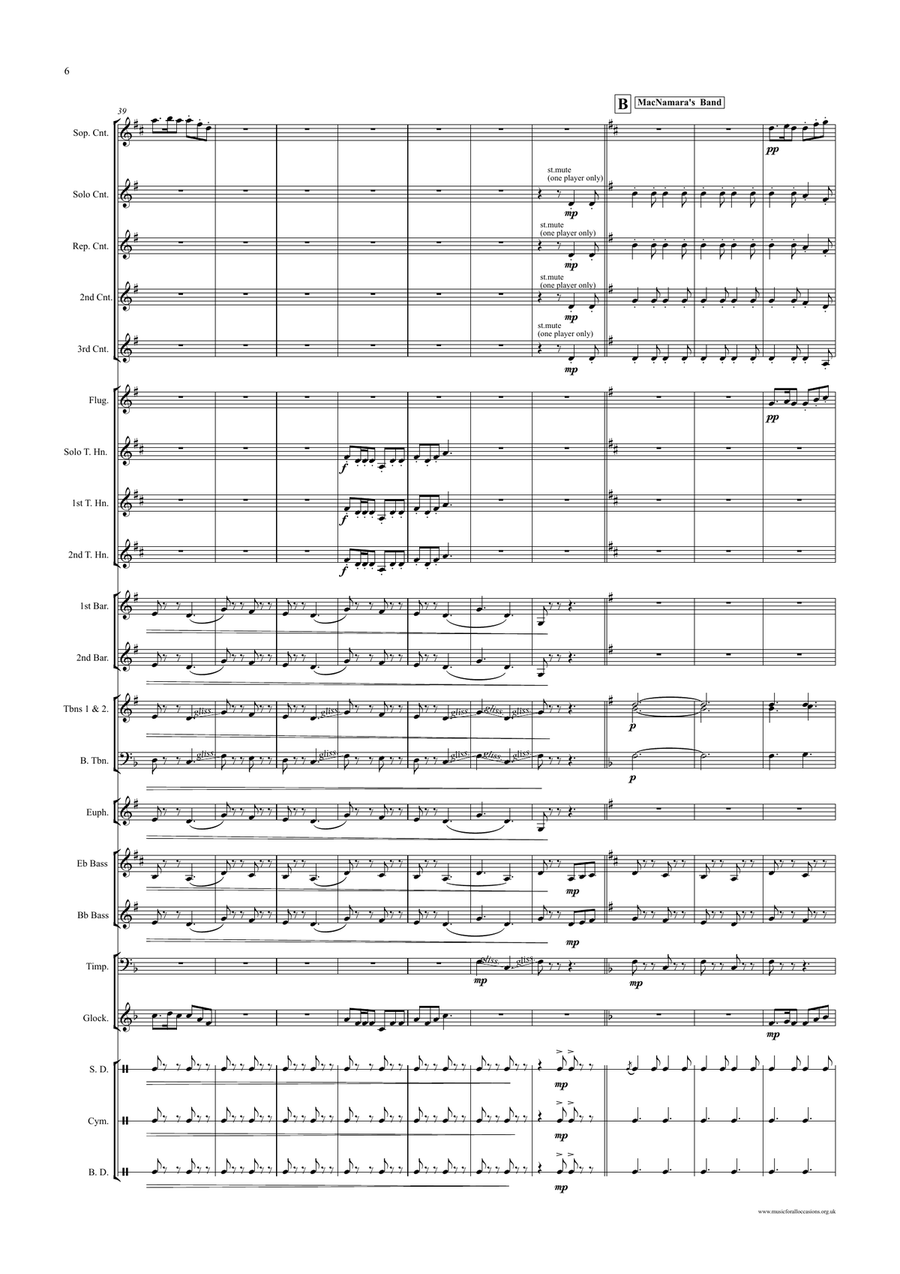 Paddy's Day March for British Brass Band Brass Band scores gallery preview page 6