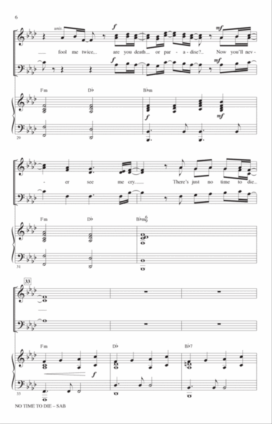 No Time To Die (arr. Mark Brymer) 3-Part scores gallery preview page 5