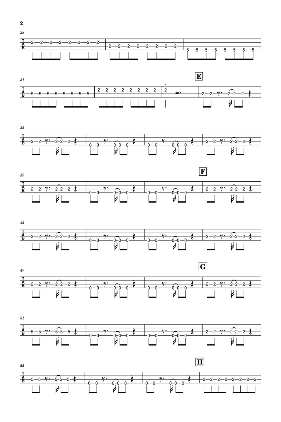 You Oughta Know Bass Guitar Tablature scores gallery preview page 2