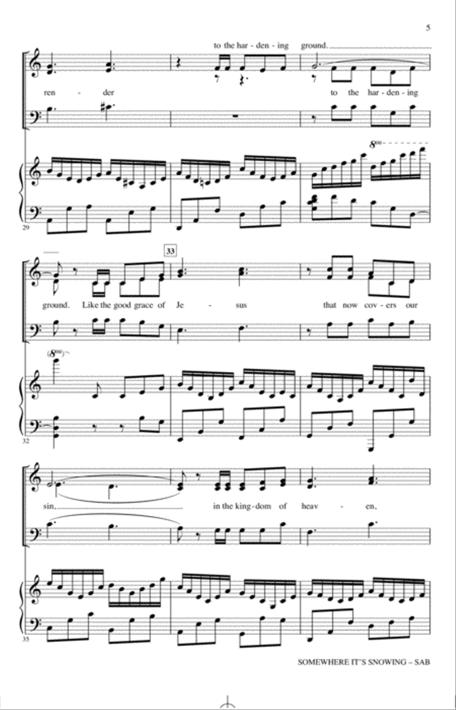 Somewhere It's Snowing (arr. John Leavitt) 3-Part scores gallery preview page 4