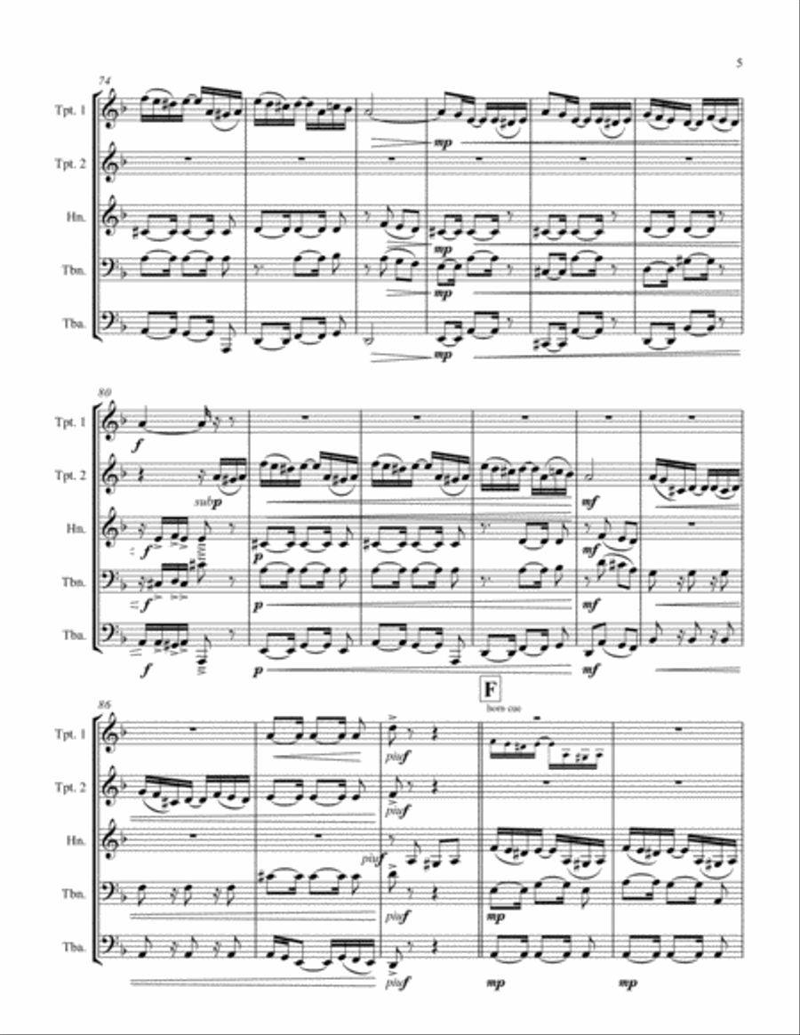 Red Pepper Two Step for brass quintet Brass Quintet scores gallery preview page 5