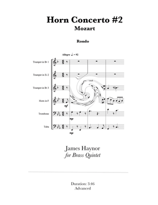 Book cover for Horn Concerto #2 Finale for Brass Quintet