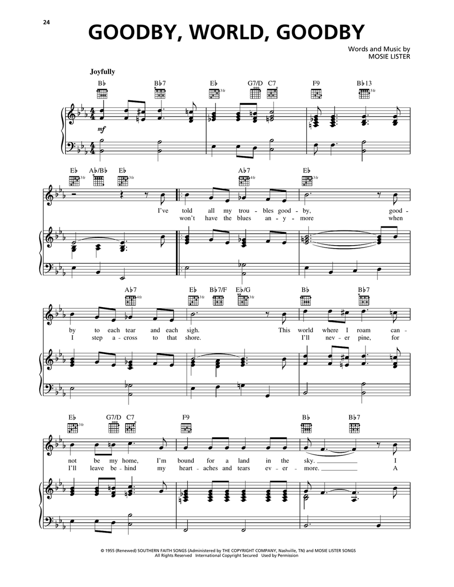 Goodbye World Goodbye Goodbye World Goodbye Piano, Vocal, Guitar scores gallery preview page 1