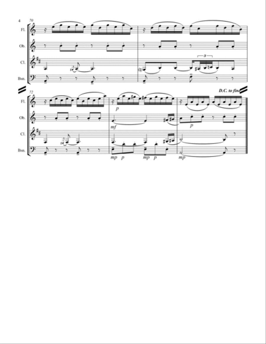 Granados – Danza Española - No.2 “Oriental” (for Woodwind Quartet) Woodwind Quartet scores gallery preview page 5