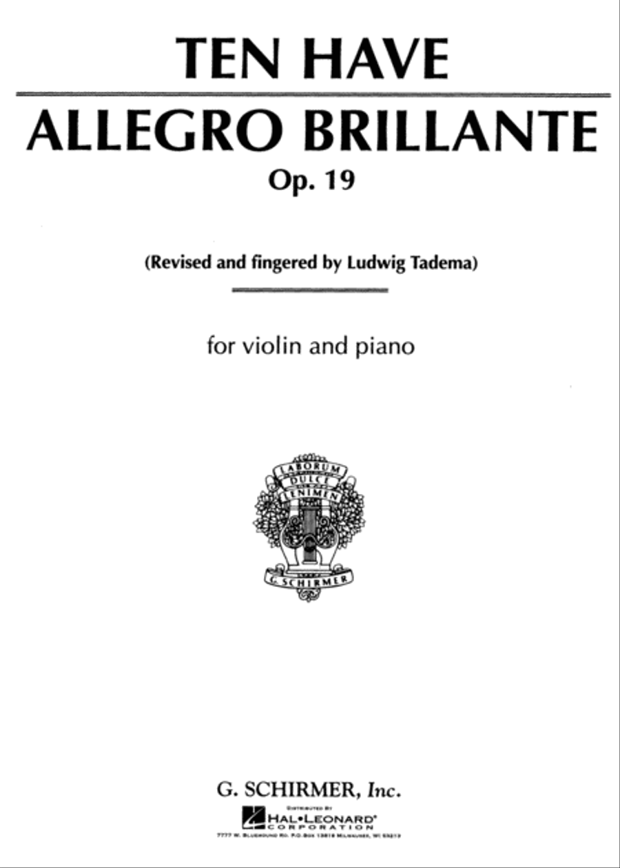 Allegro Brillante, Op. 19 Violin Solo scores gallery preview page 1