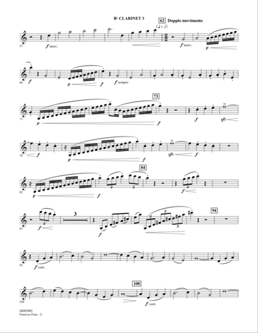 Forever Free - Bb Clarinet 3 B-Flat Clarinet scores gallery preview page 2