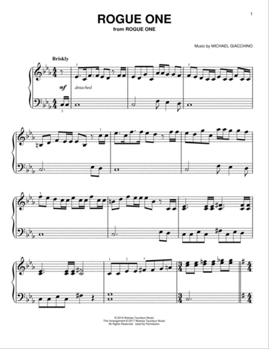 Rogue One Rogue One Easy Piano scores gallery preview page 1