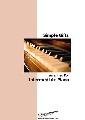Book cover for Simple Gifts arranged for intermediate piano