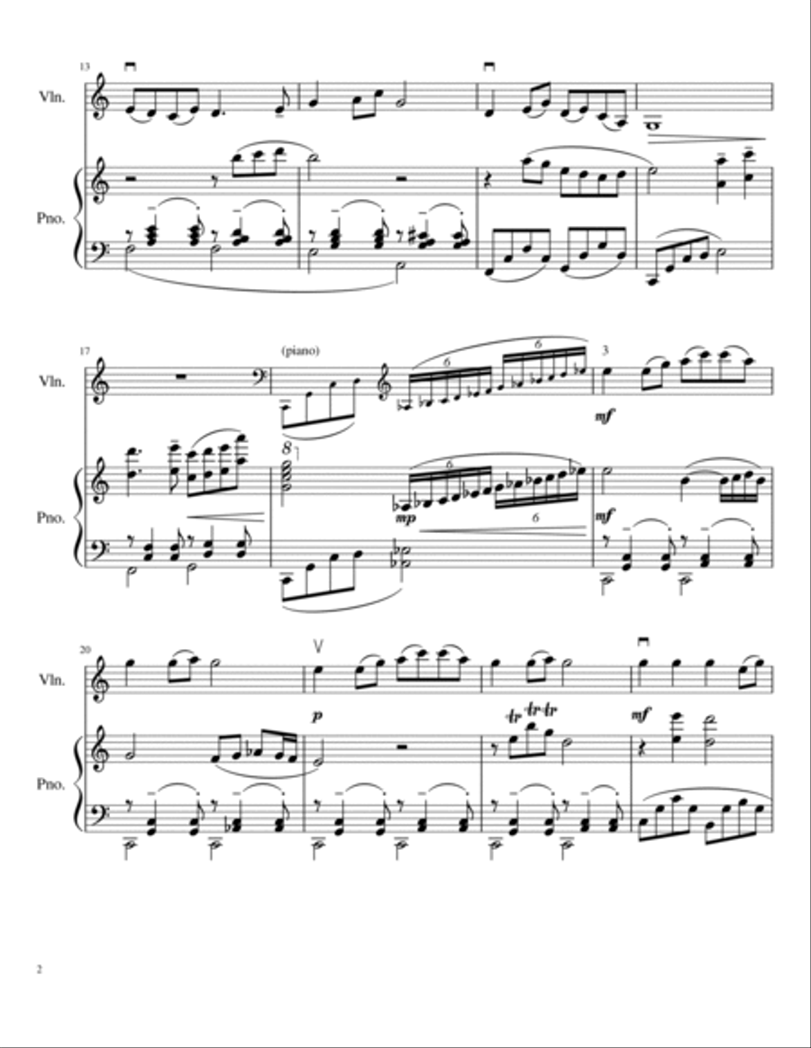 Jasmine Flower 茉莉花 Violin Solo scores gallery preview page 2
