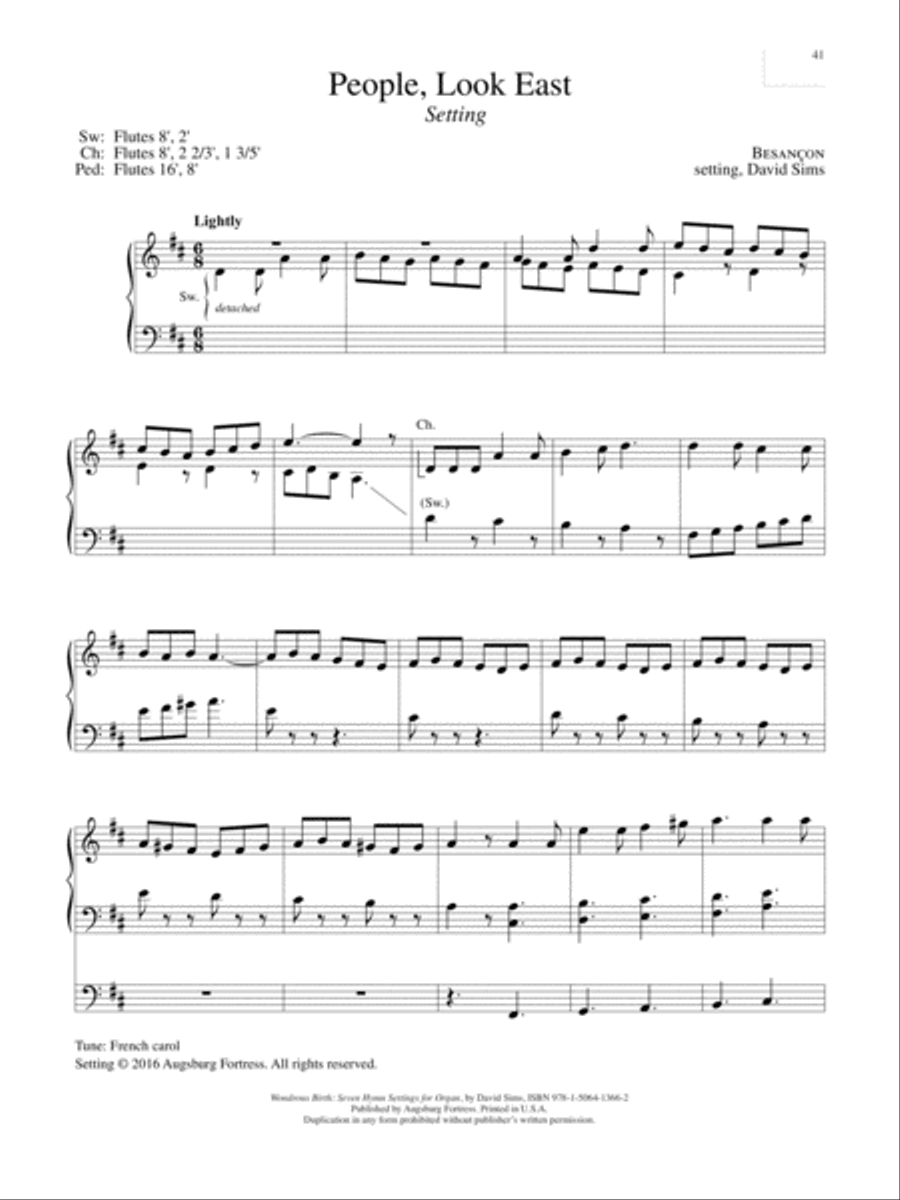 Wondrous Birth Seven Hymn Settings for Organ Organ Solo scores gallery preview page 42