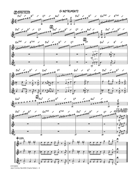 Jazz Combo Pak #38 (Charlie Parker) - Eb Instruments