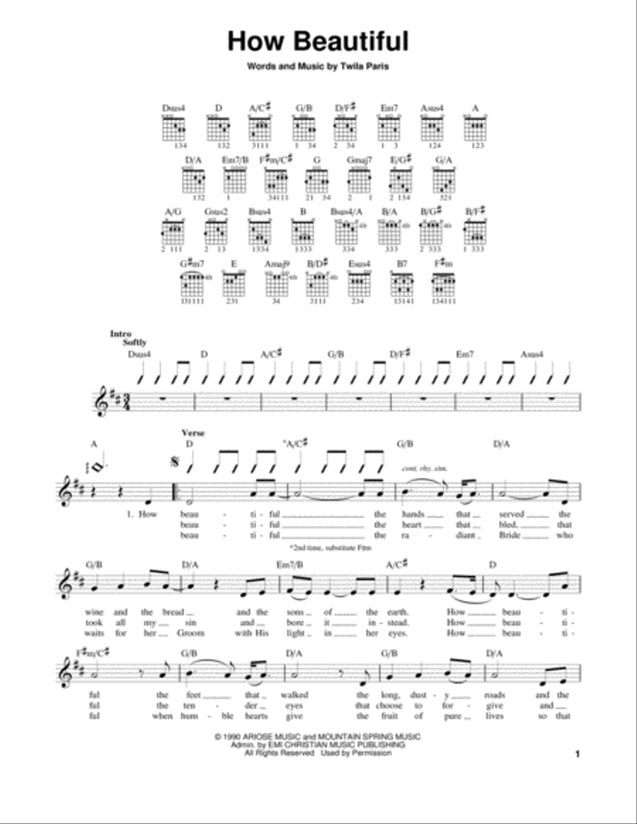 How Beautiful How Beautiful Acoustic Guitar scores gallery preview page 1