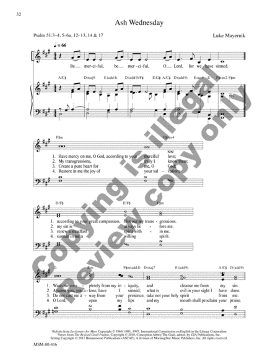 The Five Graces Psalter: Lectionary Psalms 4-Part scores gallery preview page 14
