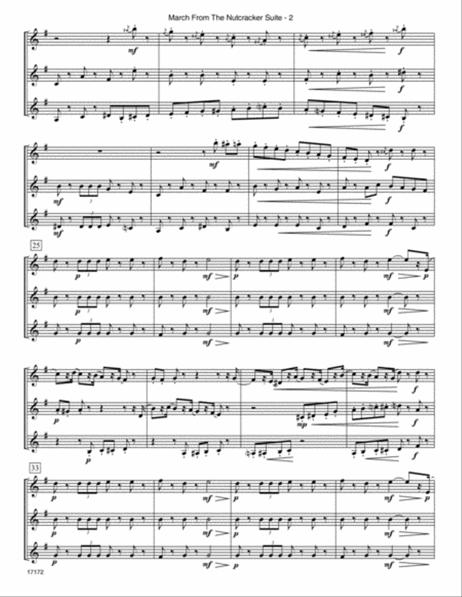 March From The Nutcracker Suite Trumpet Trio scores gallery preview page 3