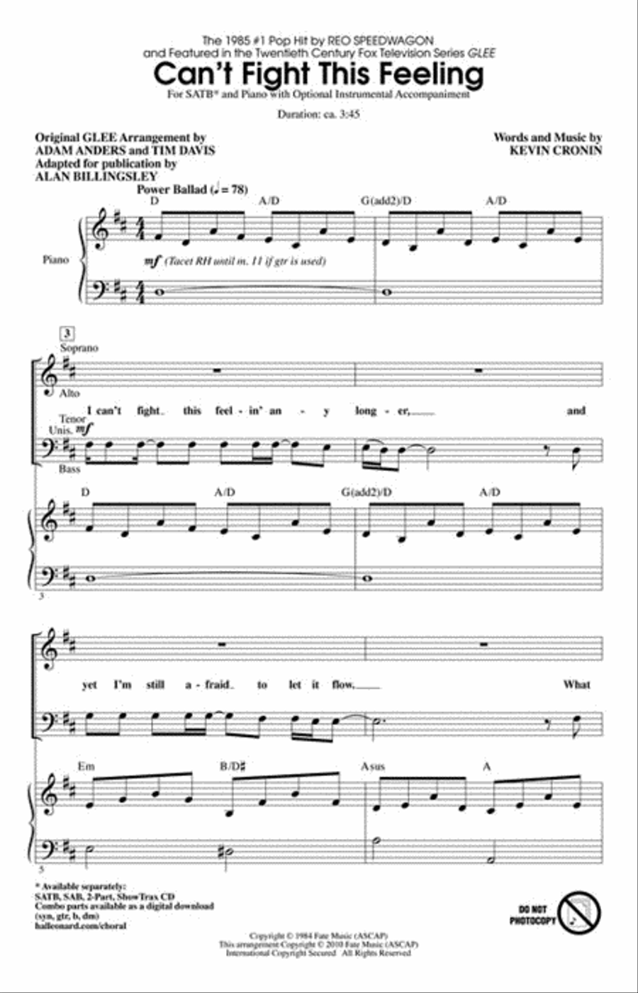 Can't Fight This Feeling 4-Part scores gallery preview page 2