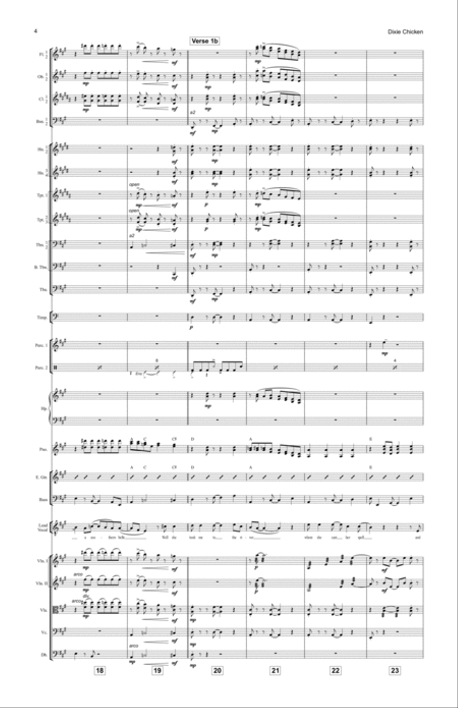 Dixie Chicken Dixie Chicken Full Orchestra scores gallery preview page 4