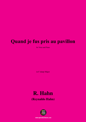 Book cover for R. Hahn-Quand je fus pris au pavillon,in F sharp Major