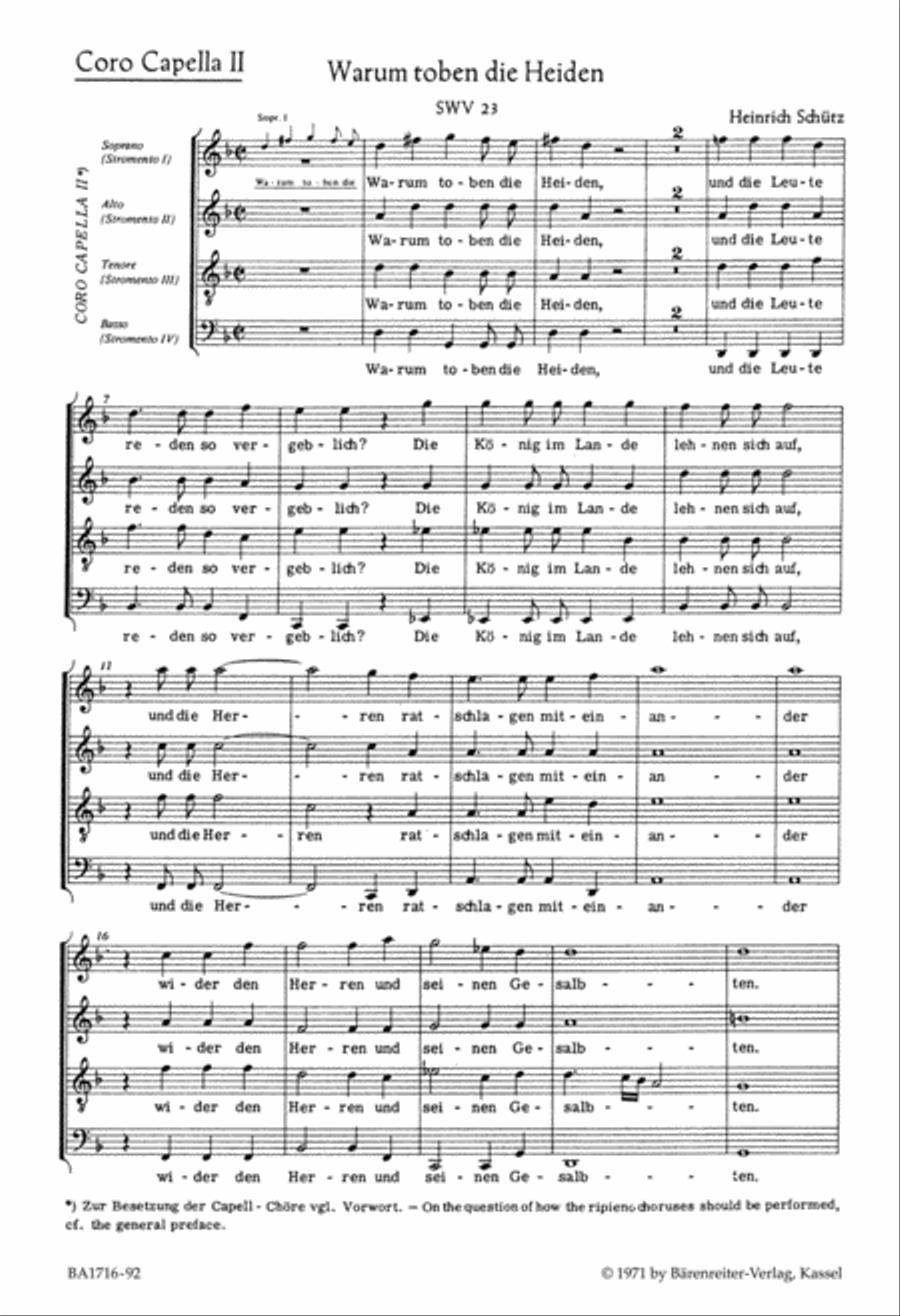 Warum toben die Heiden SWV 23 4-Part scores gallery preview page 1