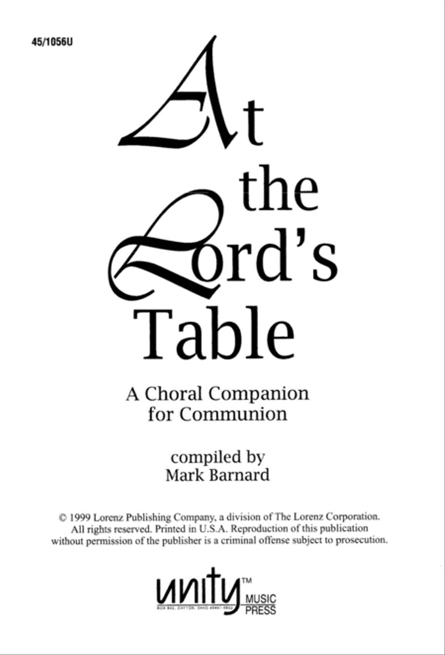 At the Lord's Table 4-Part scores gallery preview page 3