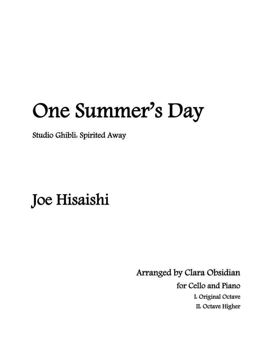 One Summer's Day One Summer's Day Piano scores gallery preview page 1