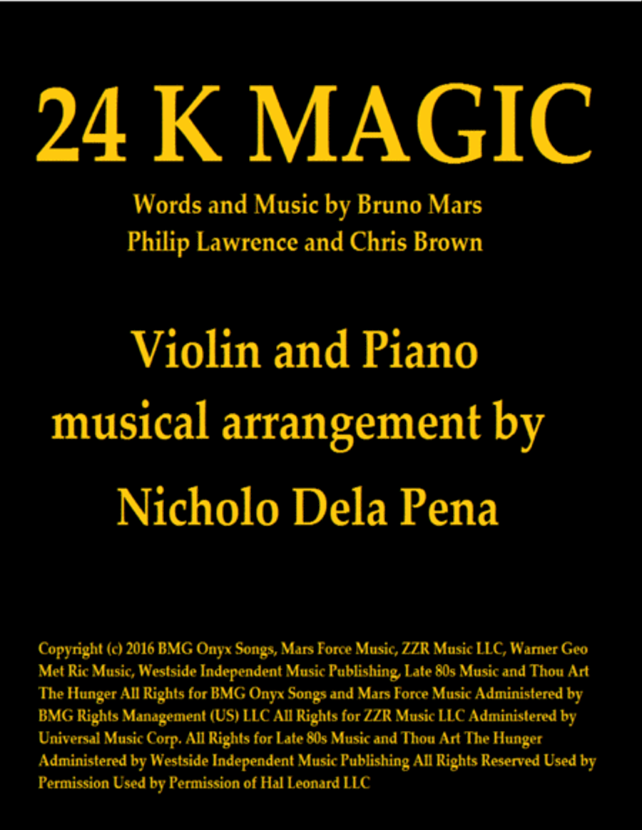 24K Magic 24K Magic String Duet scores gallery preview page 1