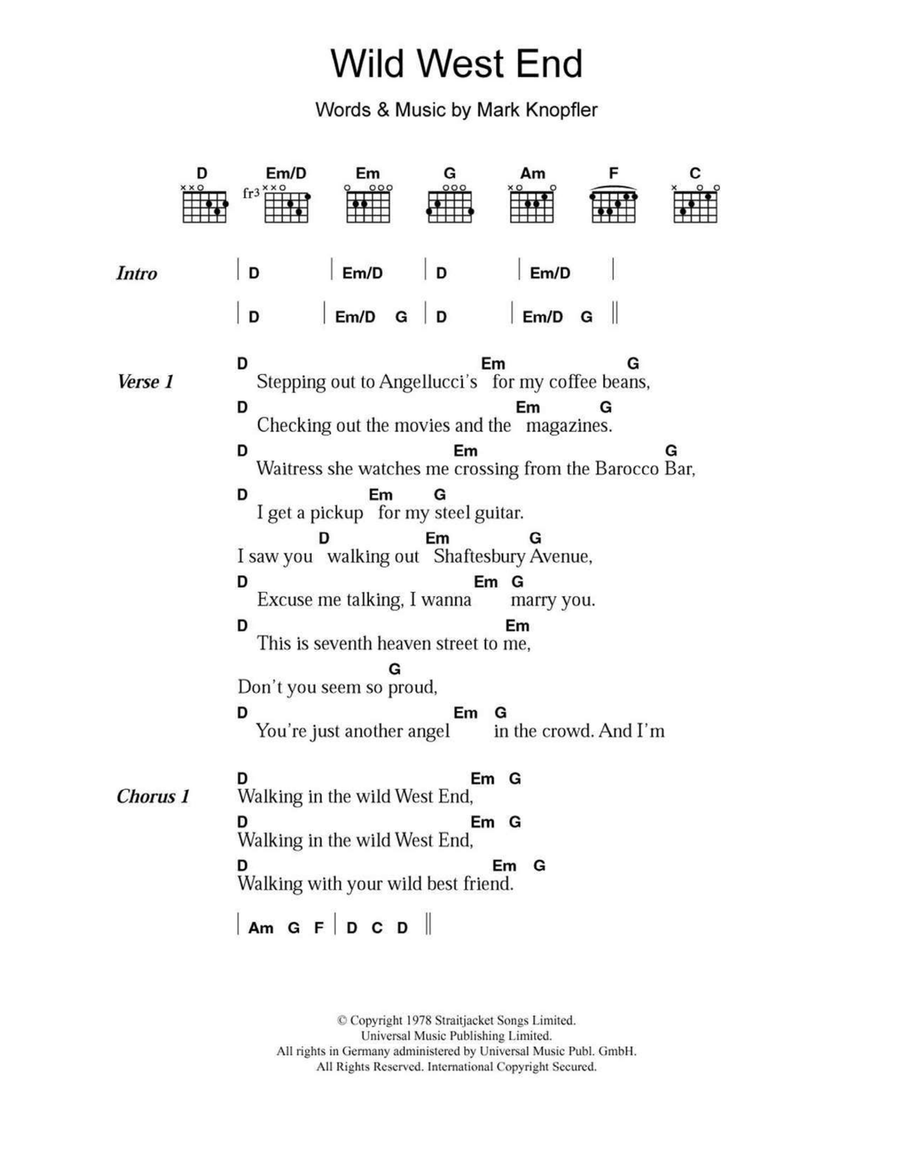 Wild West End Easy Guitar scores gallery preview page 1