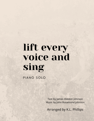 Book cover for Lift Every Voice and Sing - Piano Solo