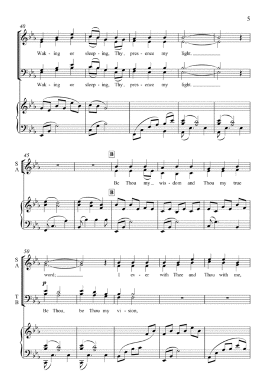 Be Thou My Vision from Three Folk Hymns 4-Part scores gallery preview page 5