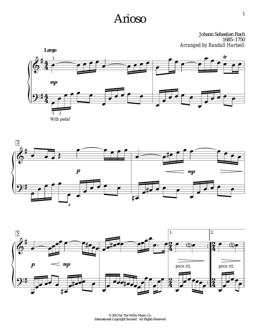 Arioso Arioso Piano Solo scores gallery preview page 1