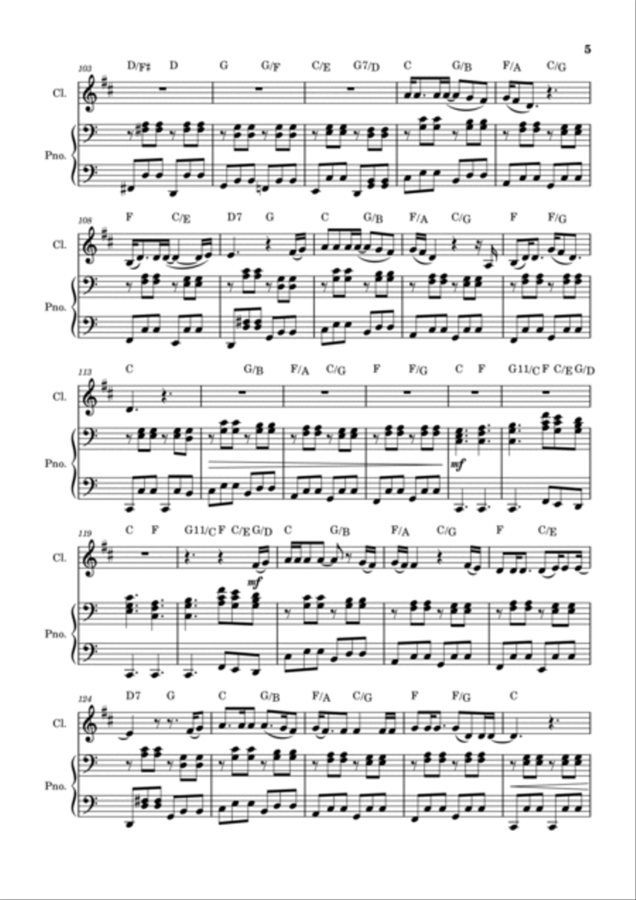 Piano Man B-Flat Clarinet scores gallery preview page 5