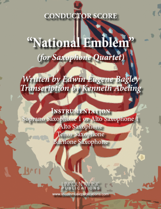 March - National Emblem (for Saxophone Quartet SATB or AATB)
