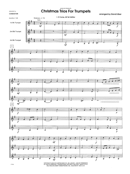 Christmas Trios For Trumpets - Full Score