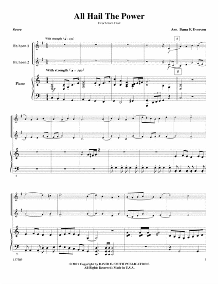All Hail The Power... Brass Duet scores gallery preview page 1
