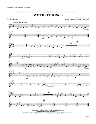 Book cover for We Three Kings: 3rd B-flat Trumpet