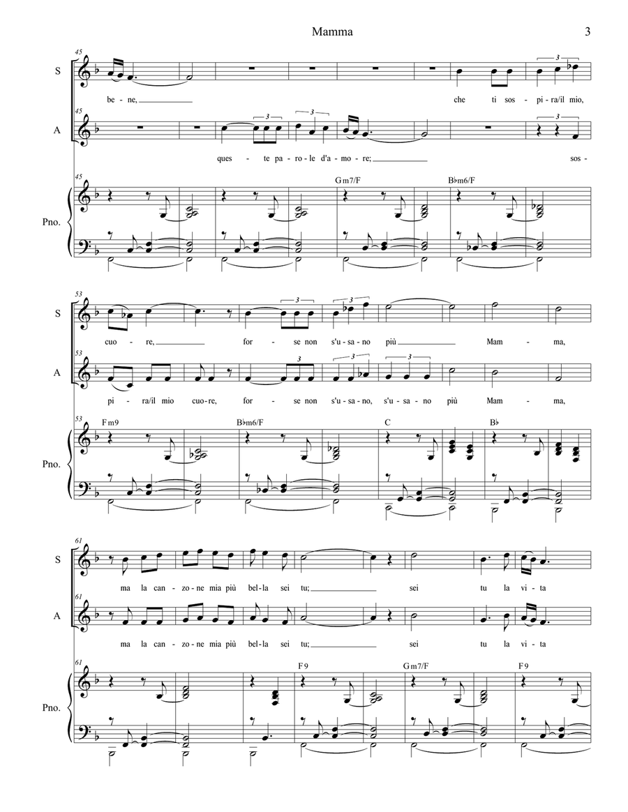 Mama (mamma) Vocal Duet scores gallery preview page 3