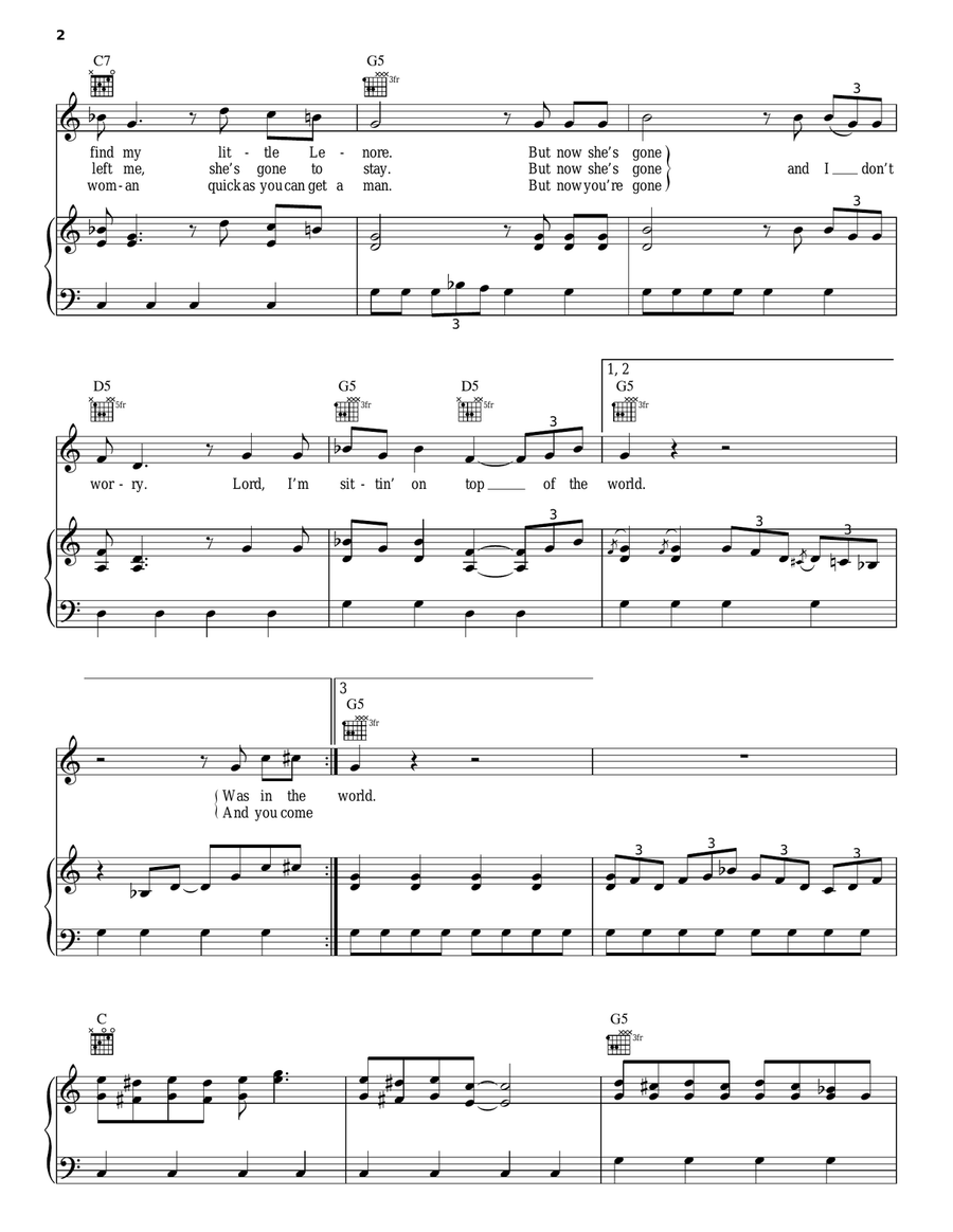 Sitting On Top Of The World Acoustic Guitar scores gallery preview page 2
